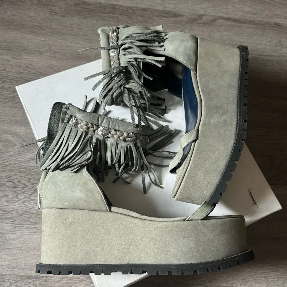Sacai Platform Fringe Sandals Size 39 Fits Like US 8.5 - Picture 3 of 8